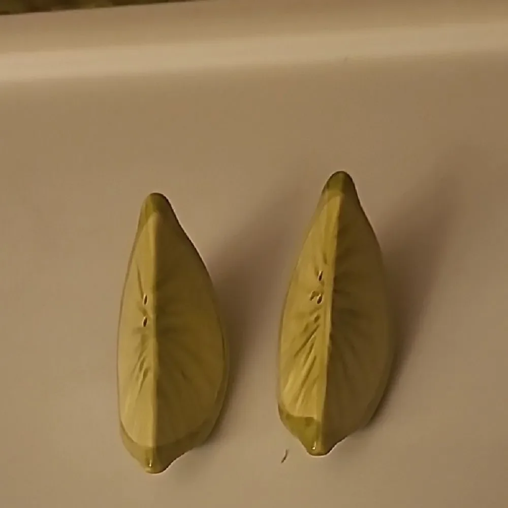 Green Ceramic  Lime Slices Salt and Pepper Shakers